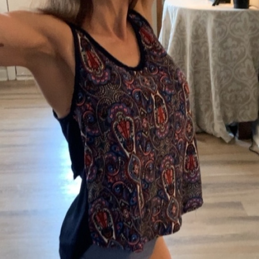 Navy dress tank brand Julie’s Closet comfortable navy bow back in good condition